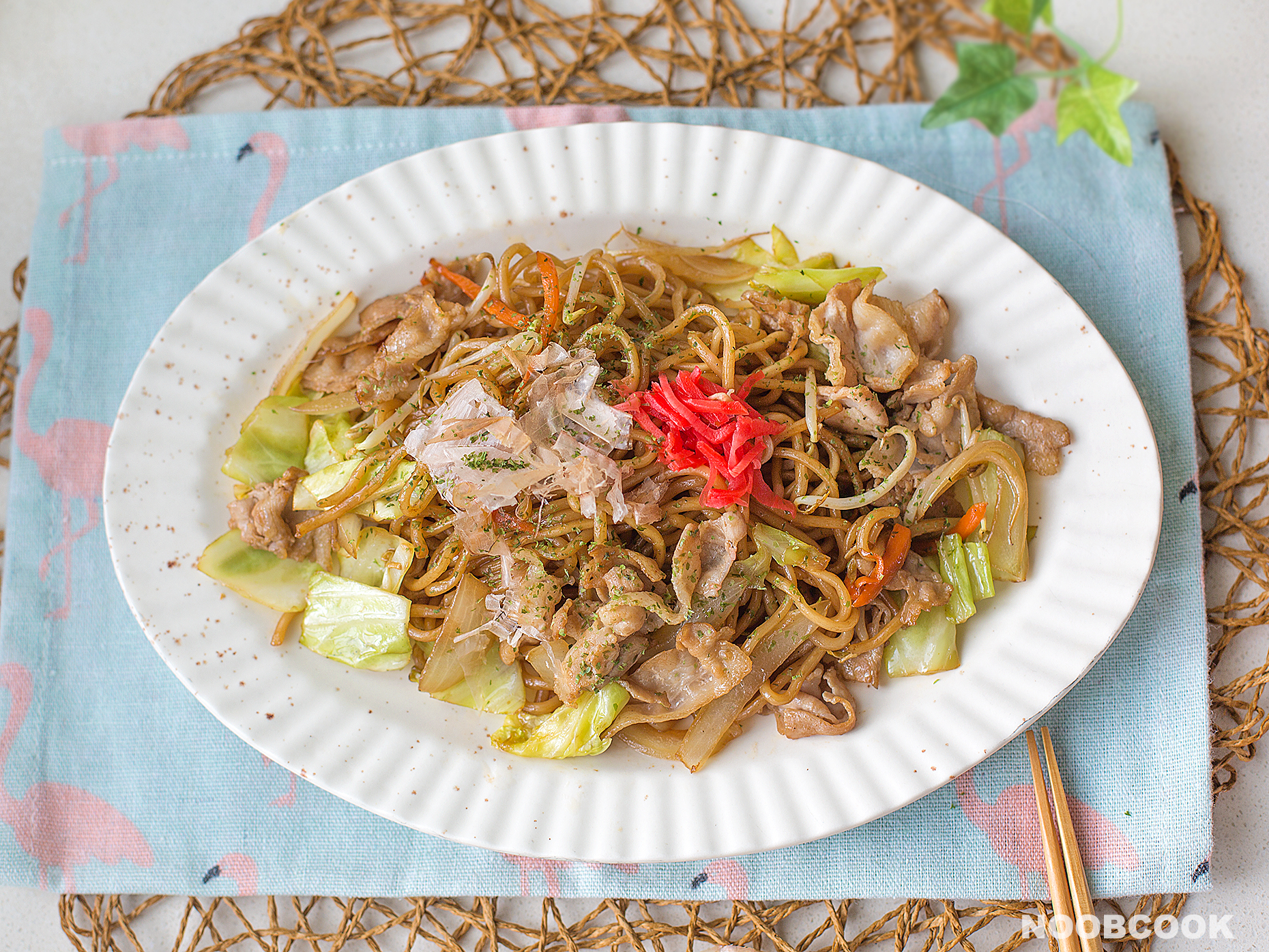 Okinawan-Style Yakisoba with Pork and Vegetables