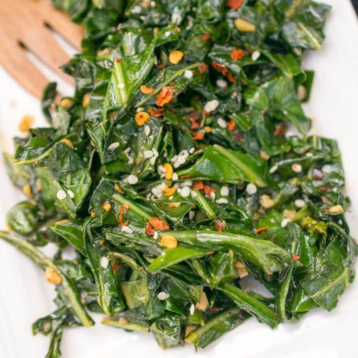 Sautéed Collard Greens with Garlic and Ginger