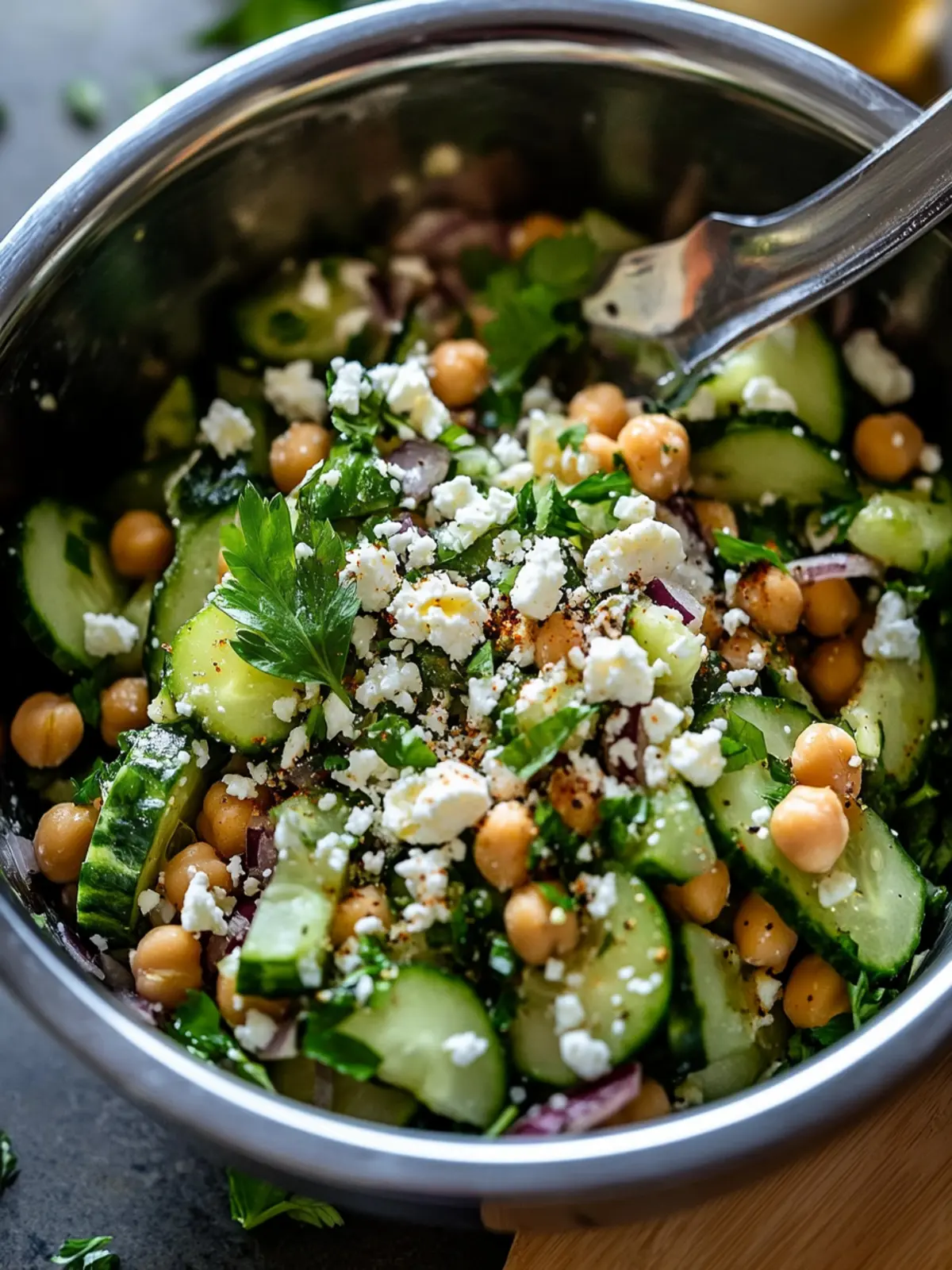 Sumac-Spiced Chickpea and Cucumber Salad with Mint