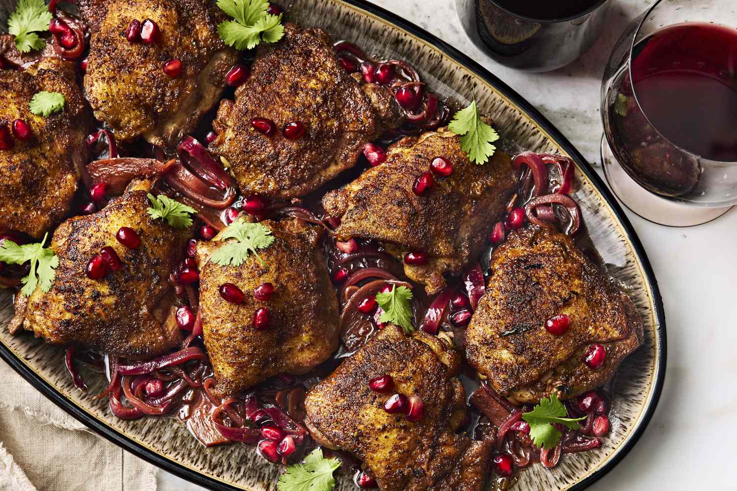Pomegranate-Glazed Chicken Thighs with Rosemary