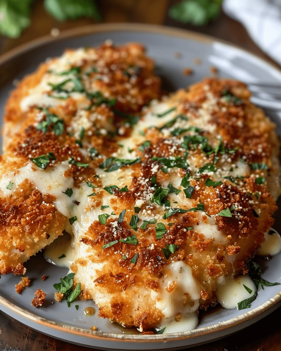 Parmesan-Crusted Chicken with Roasted Garlic Mash