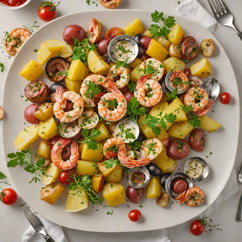 Simple Foil-Baked Seafood Medley with Sausage and Potatoes