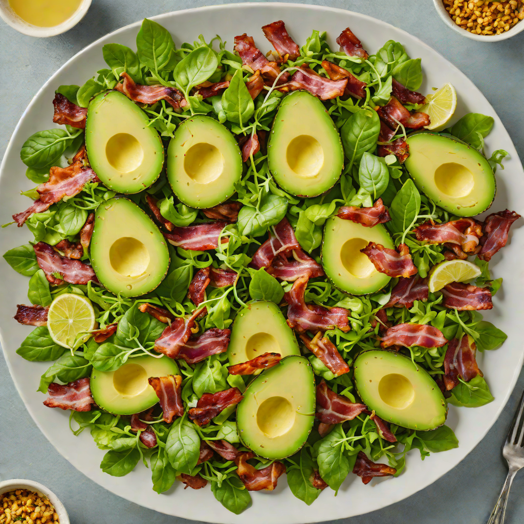 Pan-Seared Avocado and Bacon Salad with Lemon Vinaigrette