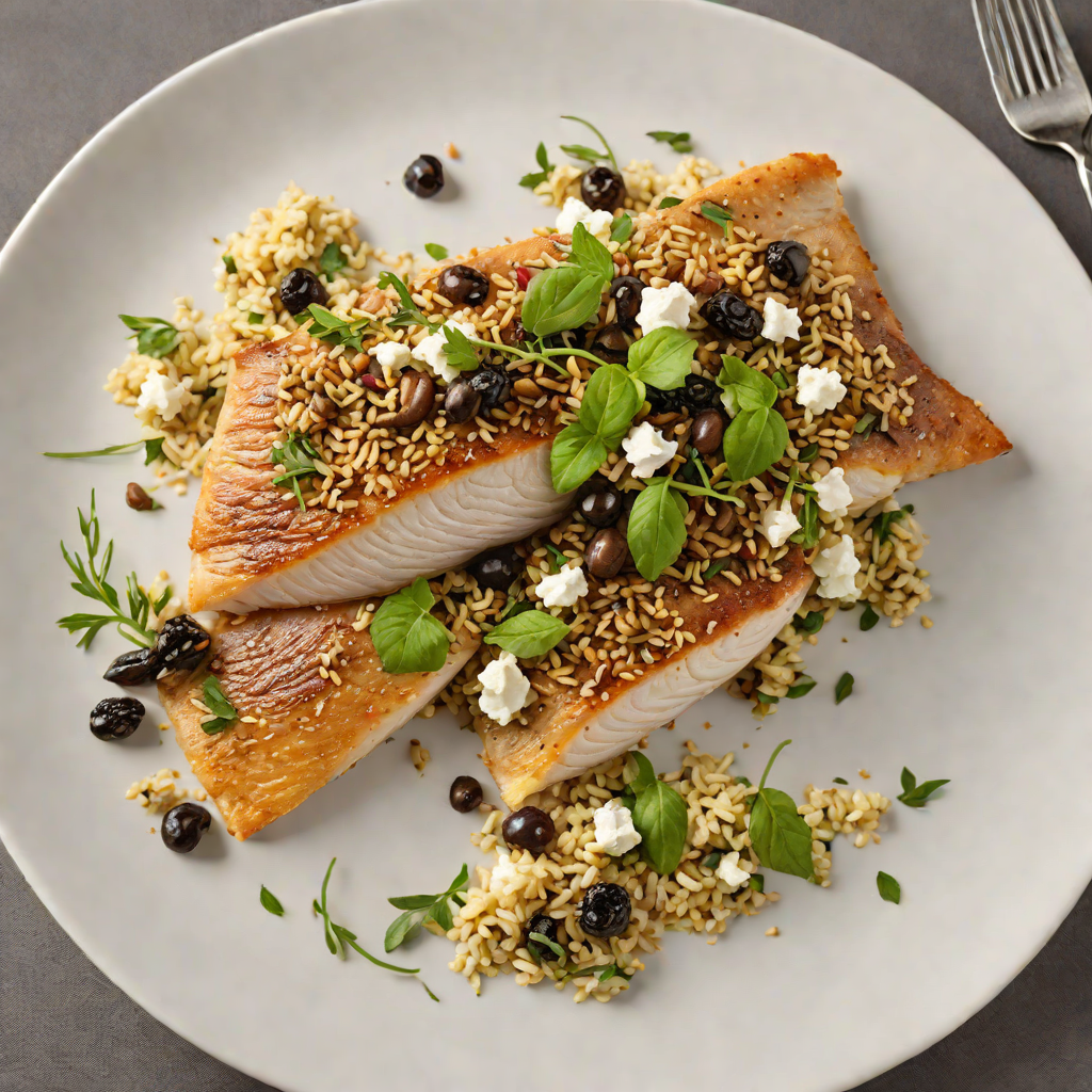 Pan-Seared Sea Bream with Olive Tapenade and Feta Crumble