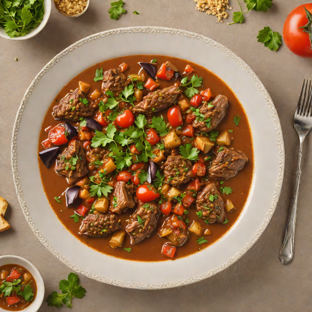 Slow-Simmered Iraqi Lamb Stew with Eggplant and Tomatoes