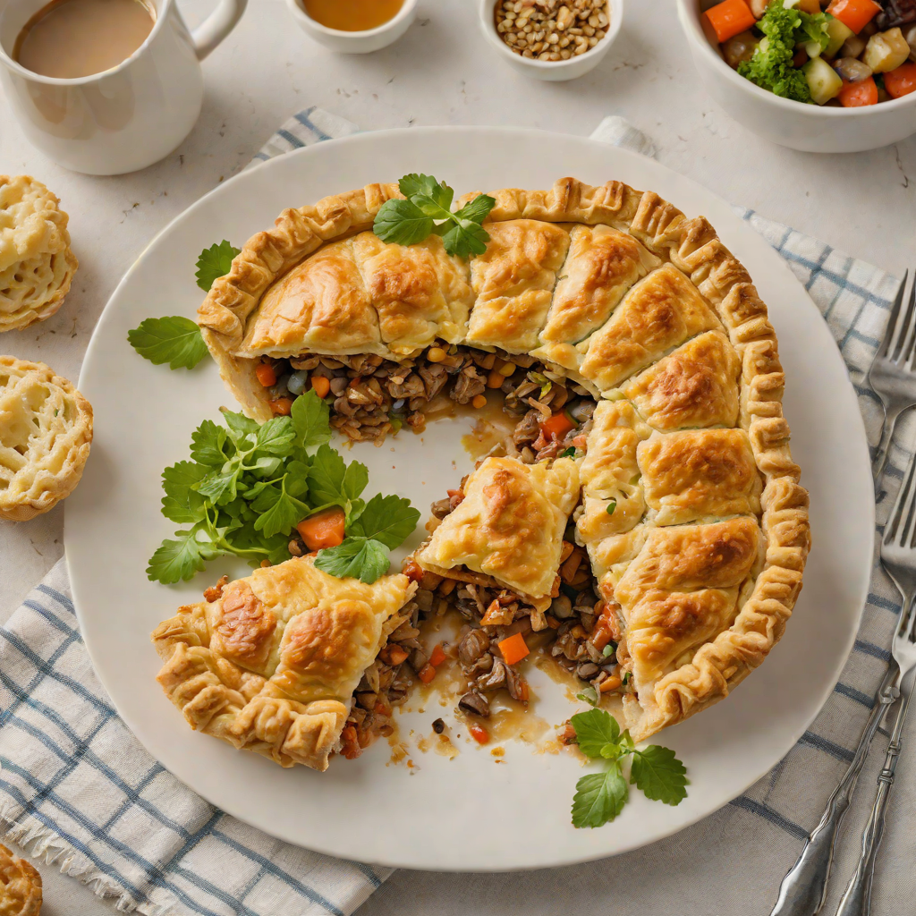 Veggie-Packed Aussie Meat Pie with Puff Pastry
