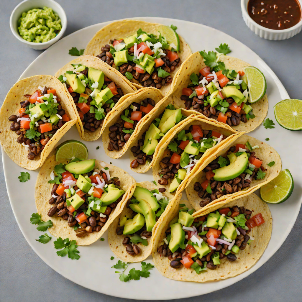 Spicy Black Bean Tacos with Avocado Salsa