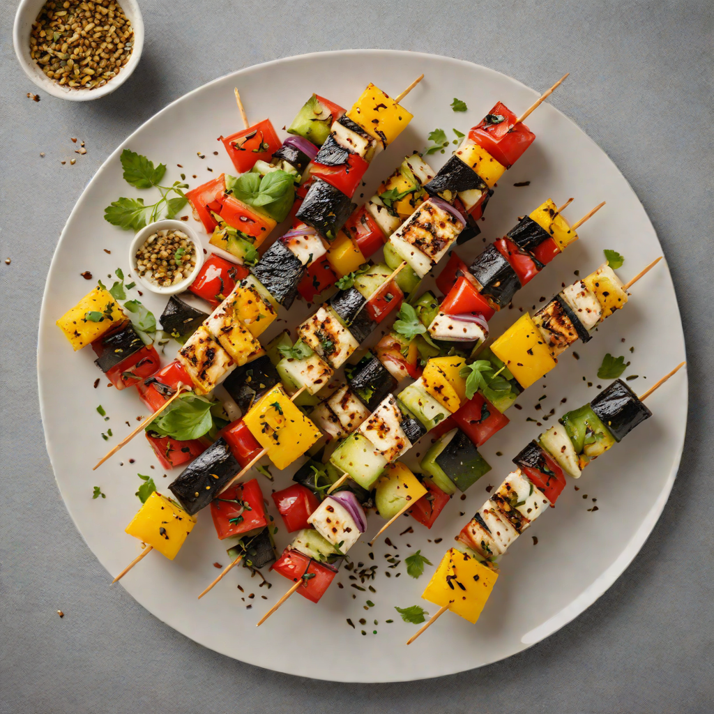 Charcoal-Grilled Vegetable and Halloumi Skewers with Za'atar