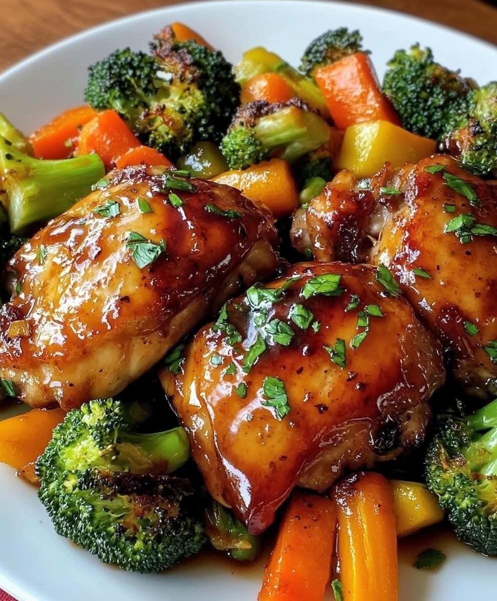 Pan-Seared Chicken Thighs with Honey-Garlic Glaze and Wilted Spinach