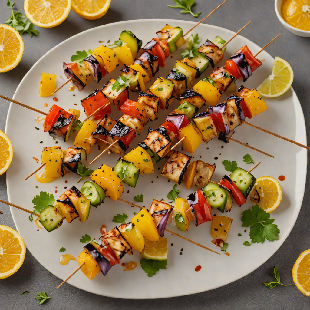Charred Tiki-Style Vegetable Skewers with Citrus Glaze