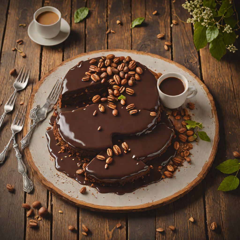 Silver Chain Choco-Hazelnut Torte with Espresso Glaze
