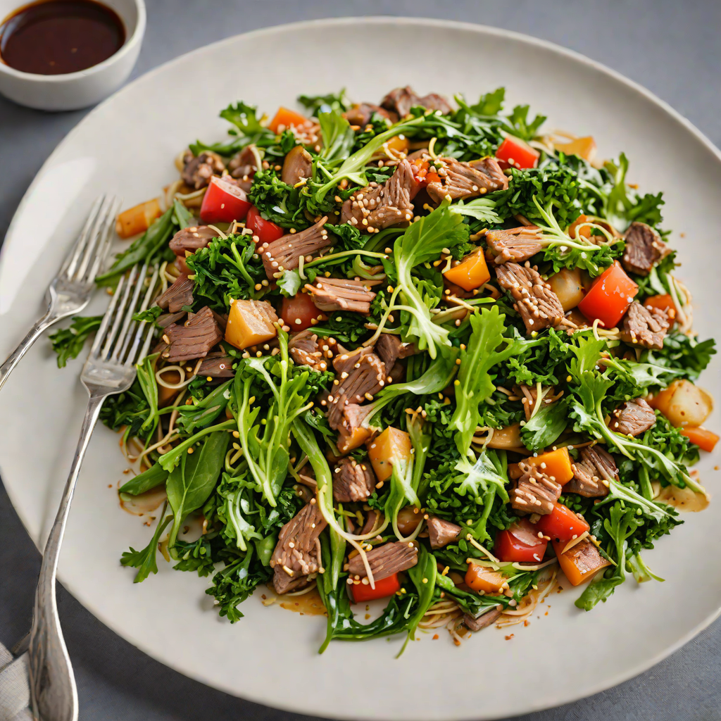 Kangaroo Stir-Fry with Bush Tomato and Garlic Greens