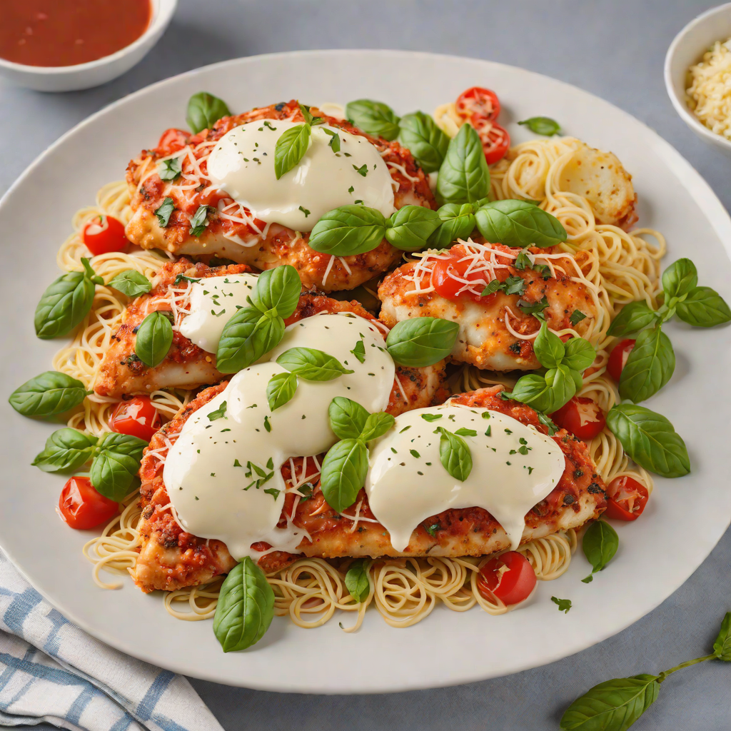 Oven-Baked Chicken Parmesan with Basil and Mozzarella