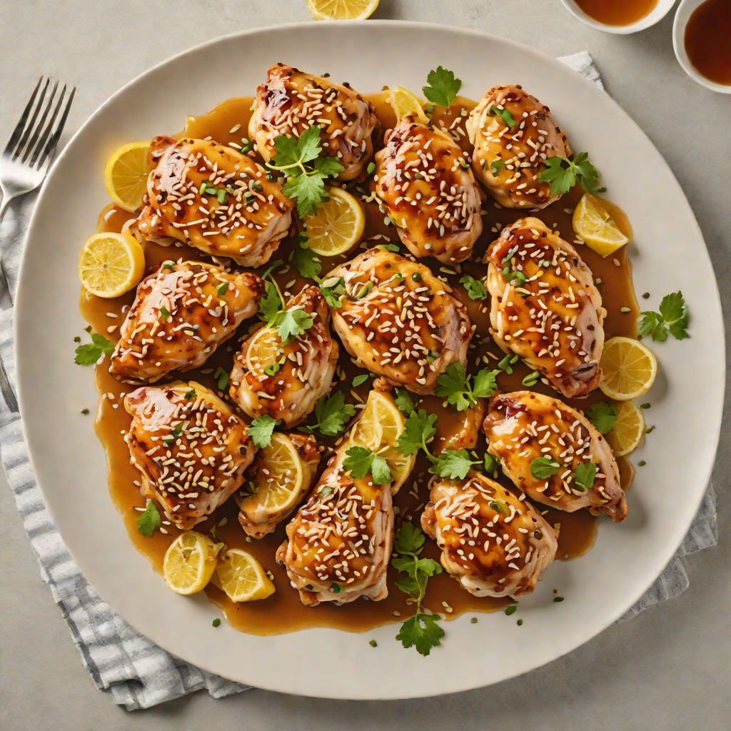 Sautéed Chicken with Honey-Lemon Glaze and Toasted Sesame Seeds