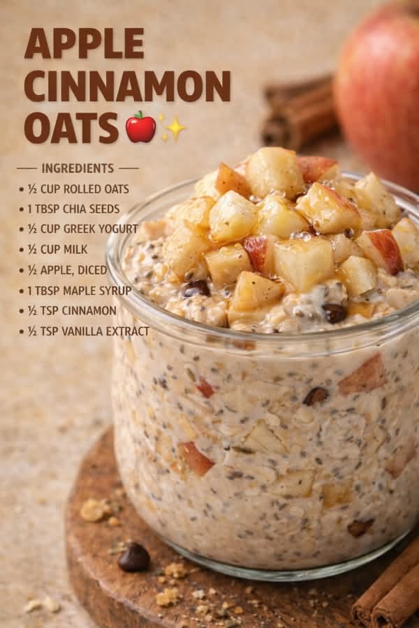 Cinnamon-Spiced Apple and Pecan Overnight Oats
