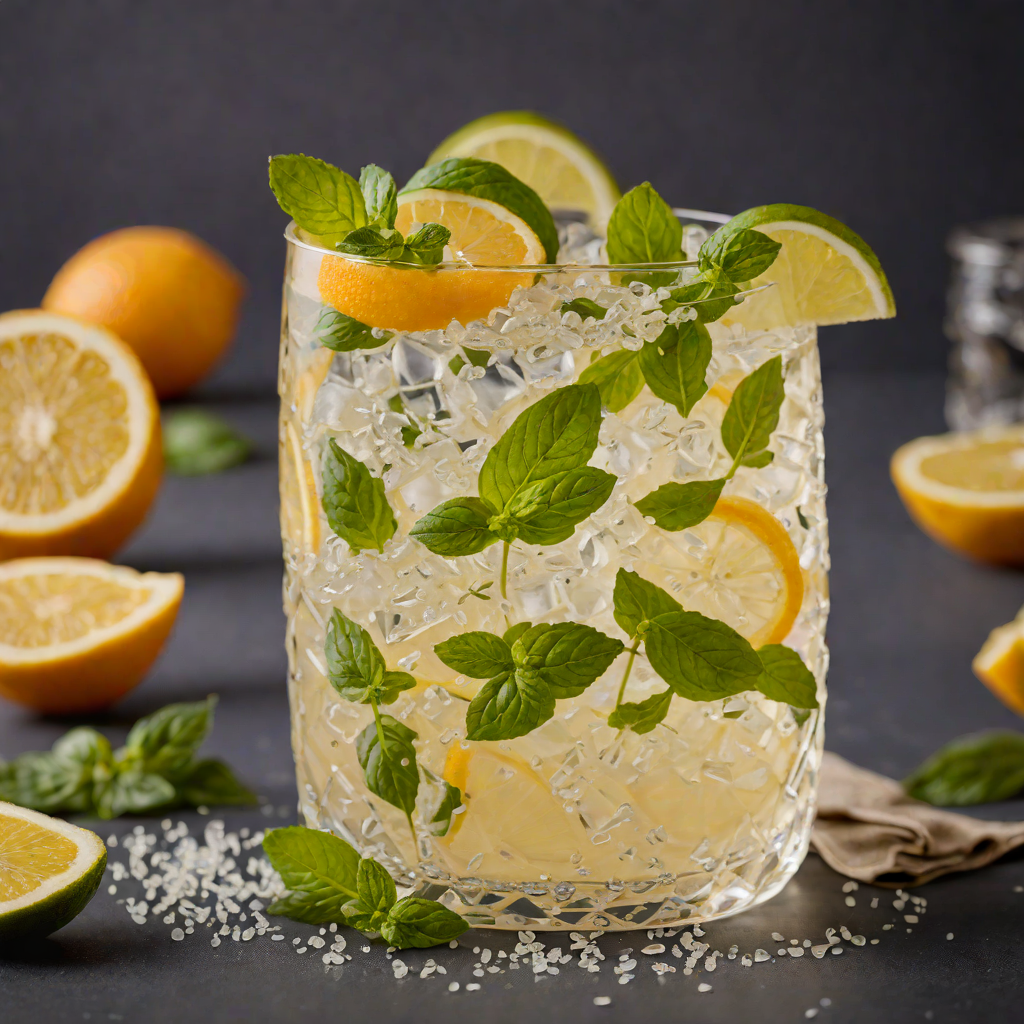 Citrus-Basil Gin Fizz with Elderflower Liqueur