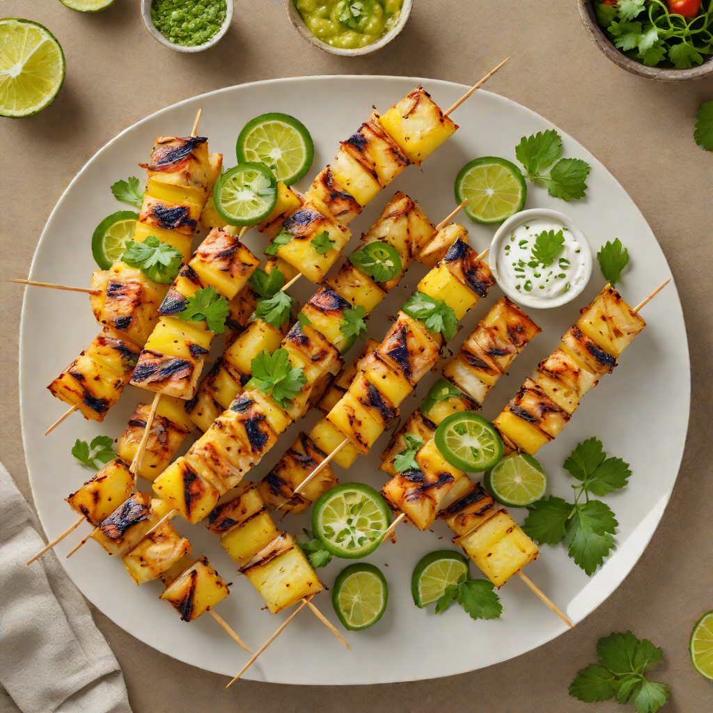 Grilled Pineapple and Jalapeño Chicken Skewers