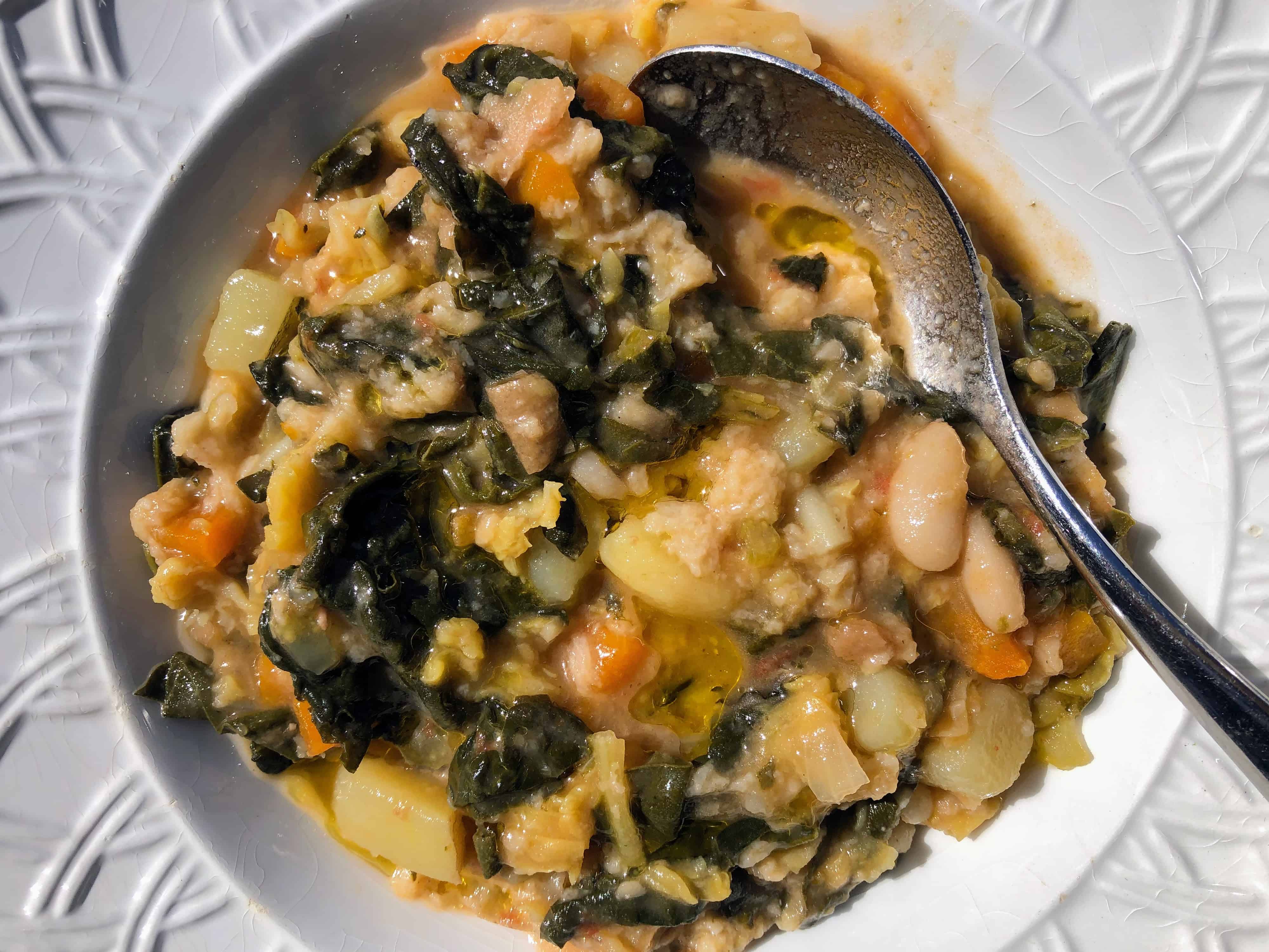 Traditional Tuscan Ribollita with Smoked Pancetta