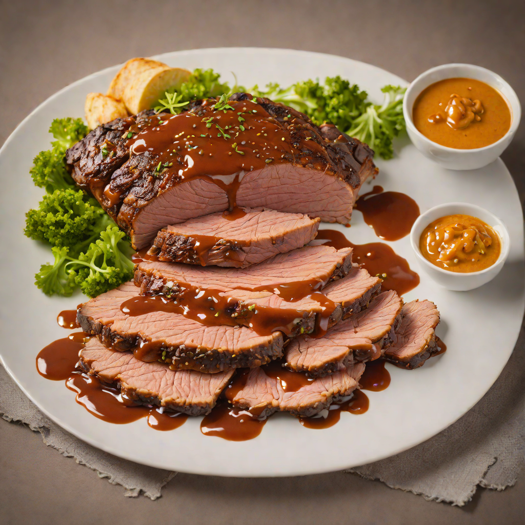 Slow-Smoked Prime Beef Brisket with Carolina Mustard BBQ Sauce