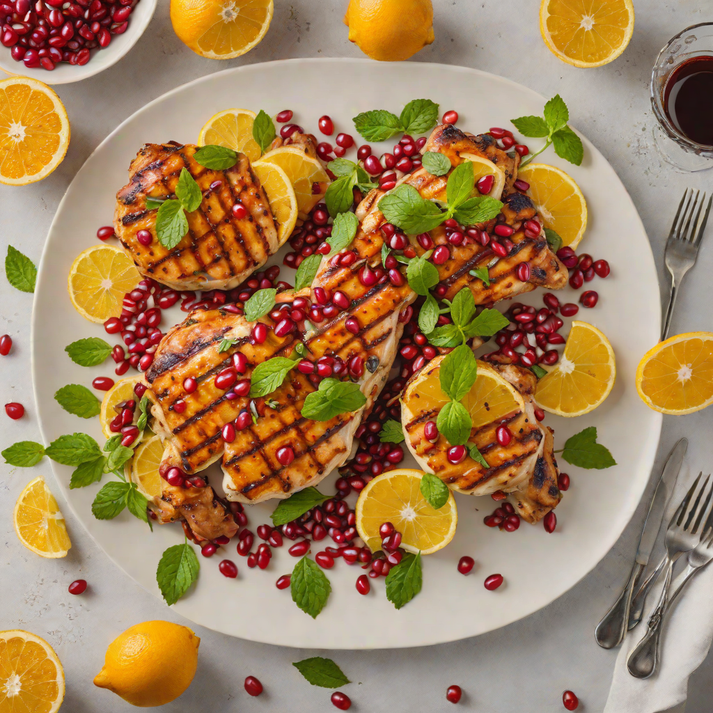 Citrus-Glazed Grilled Chicken with Mint and Pomegranate