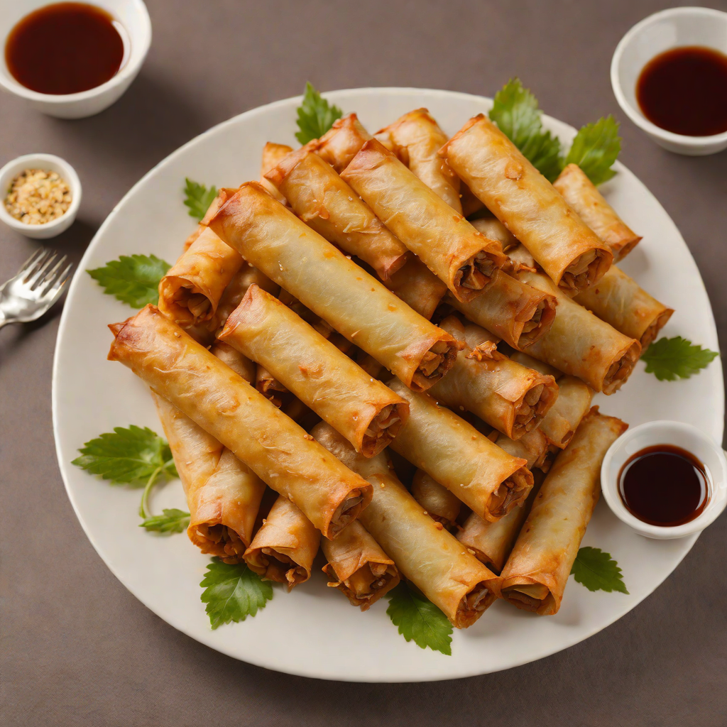 Pan-Fried Lumpia with Garlic-Vinegar Dipping Sauce