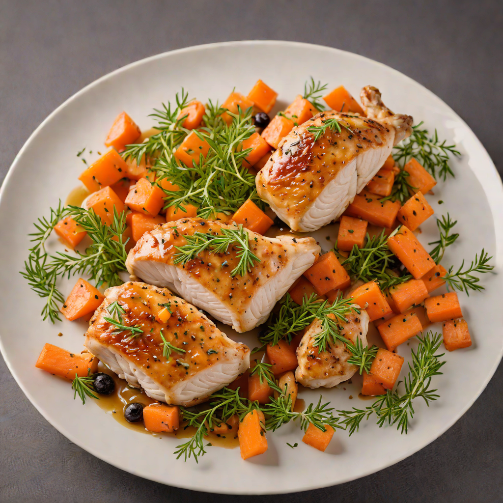 Pan-Seared Chicken with Honey-Glazed Carrots and Thyme