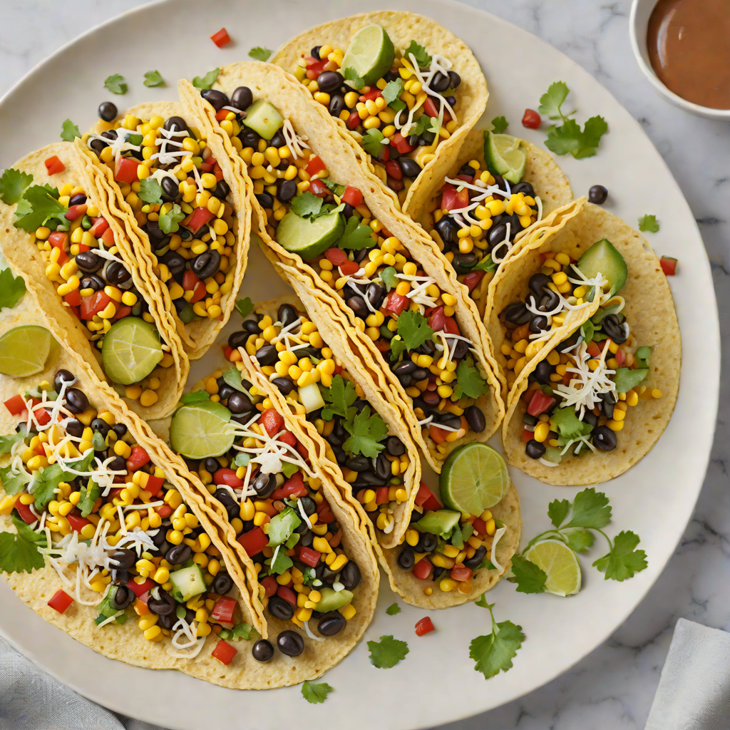 Concealed Corn and Black Bean Tacos with Chipotle Lime Sauce