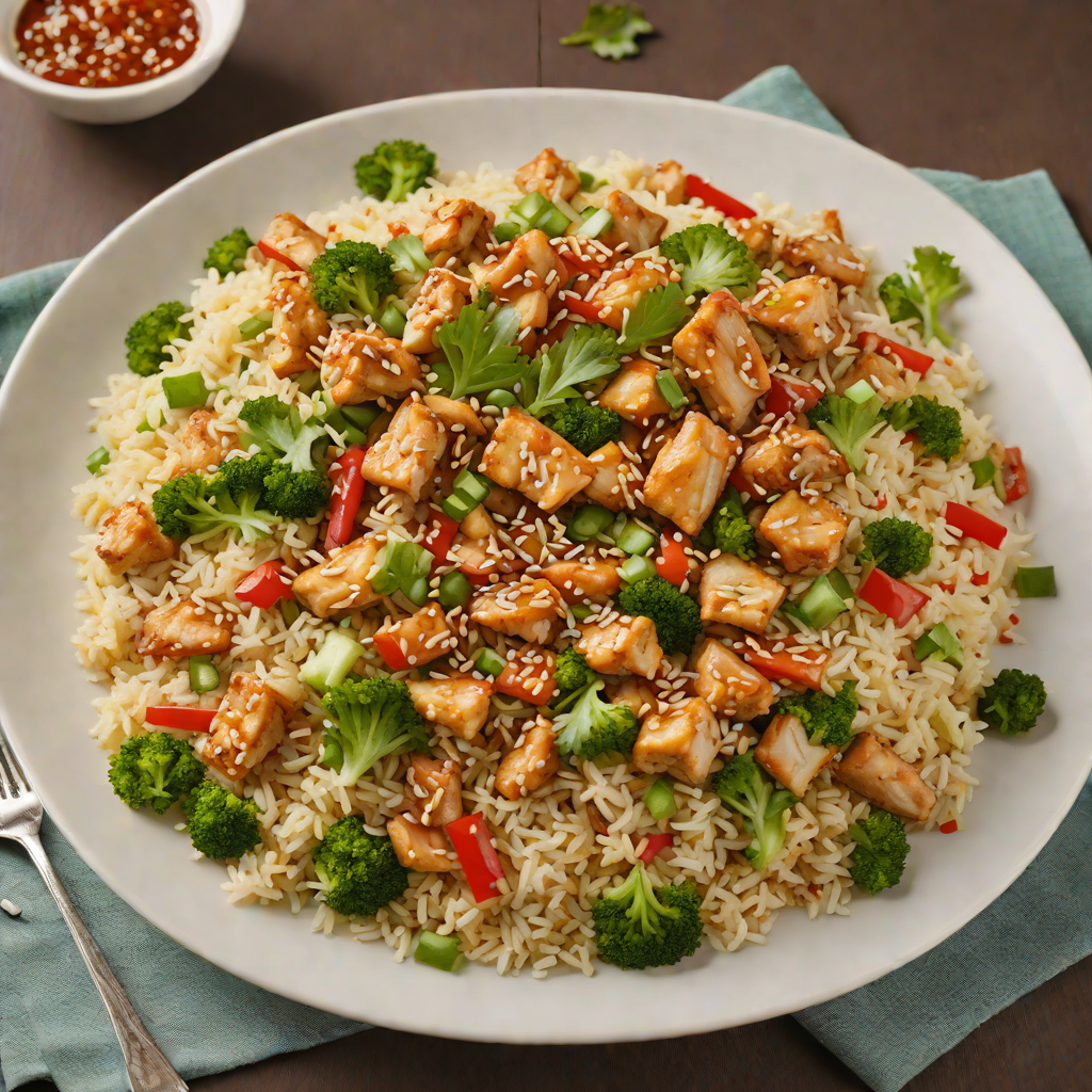 Cauliflower Rice Stir-Fry with Chicken and Sesame