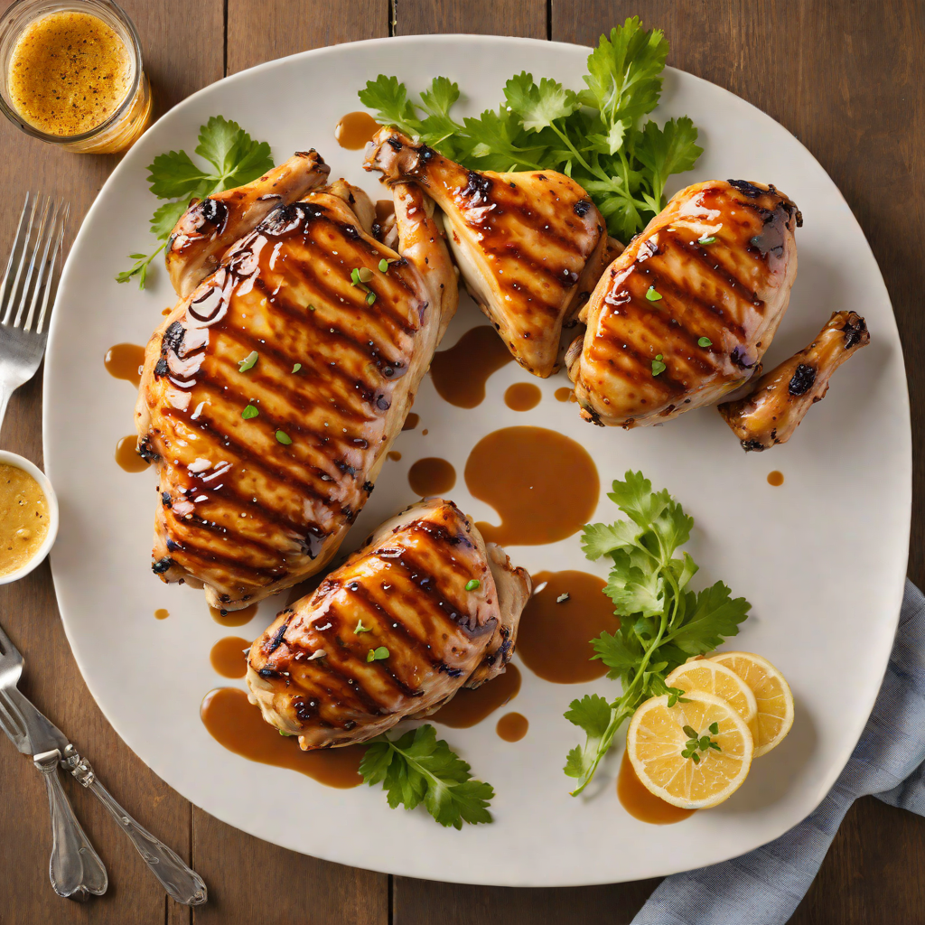 Beer-Brined Grilled Chicken with Mustard BBQ Glaze