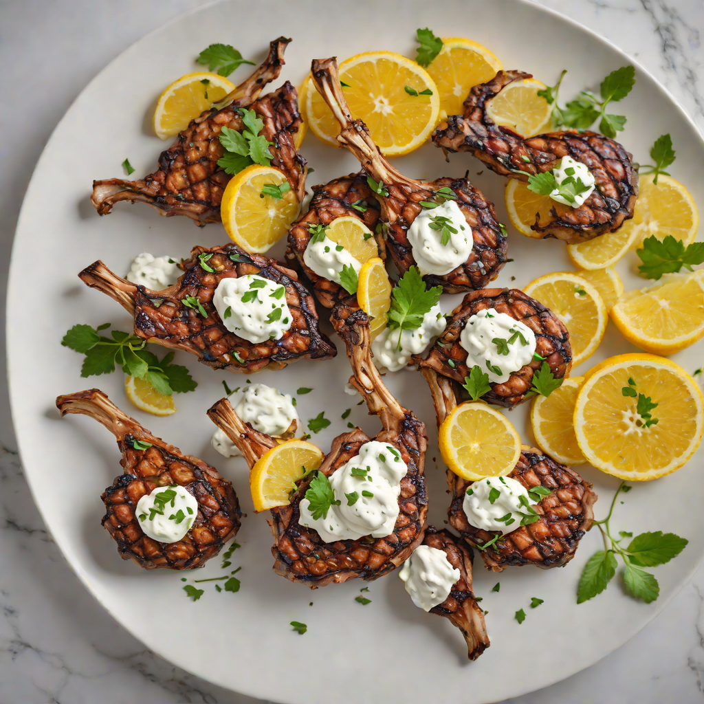 Grilled Citrus and Za’atar Lamb Chops with Tzatziki