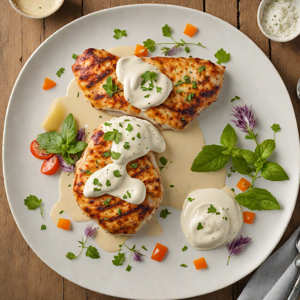 Pan-Seared Chicken Breast with Tangy Herb Yogurt Sauce