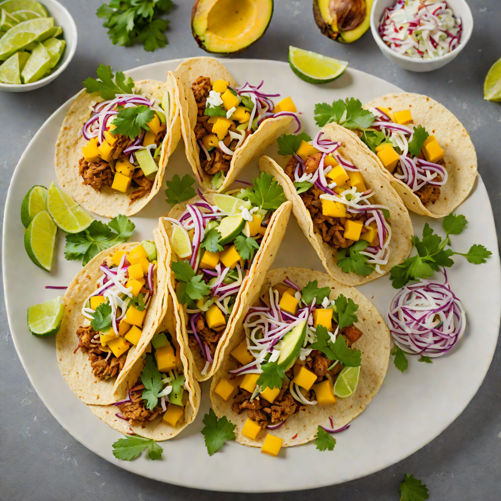 Mango and Avocado Street Tacos with Cilantro Lime Slaw
