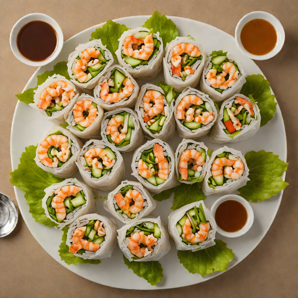 Shrimp and Pork Summer Rolls with Peanut Dipping Sauce