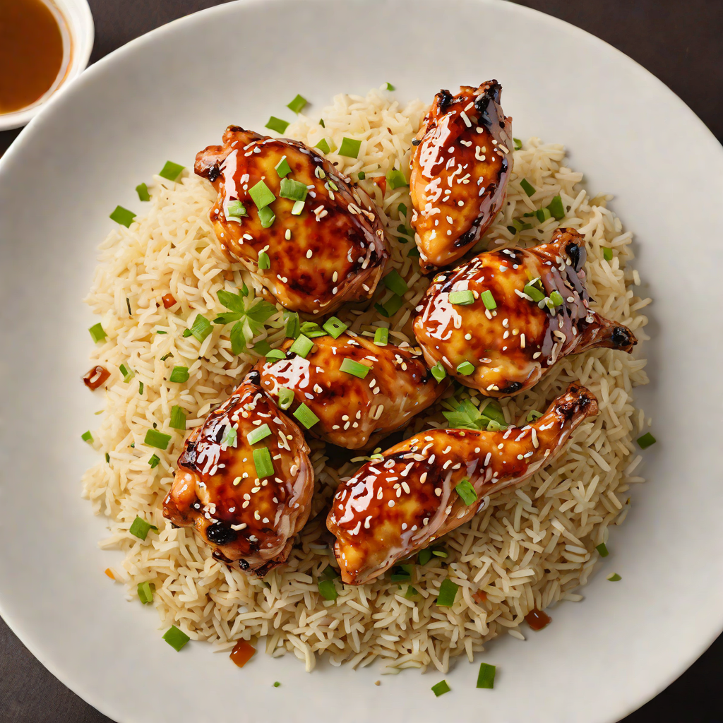 Honey-Glazed Chicken with Toasted Sesame and Scallion Rice