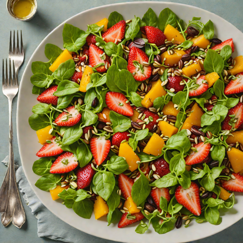 Roasted Strawberry and Pumpkin Seed Salad with Citrus Vinaigrette