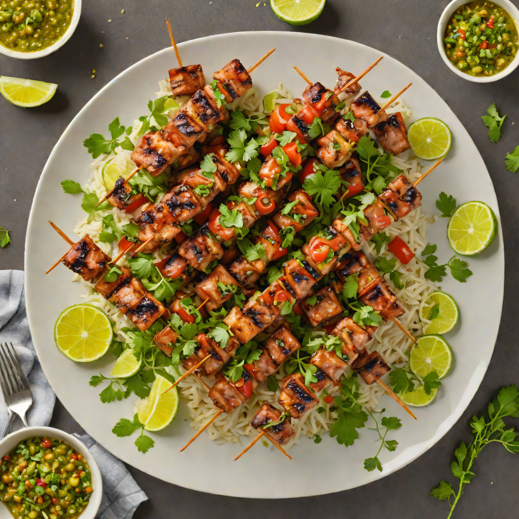 Honey-Lime Glazed Grilled Pork Skewers with Fresh Herb Salsa