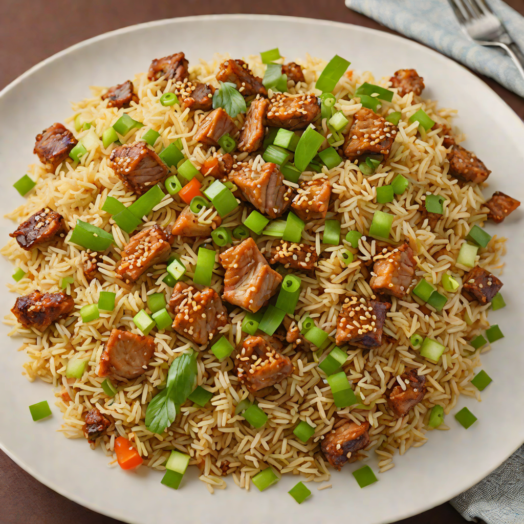 Stir-Fried Rice with Crispy Pork and Scallions