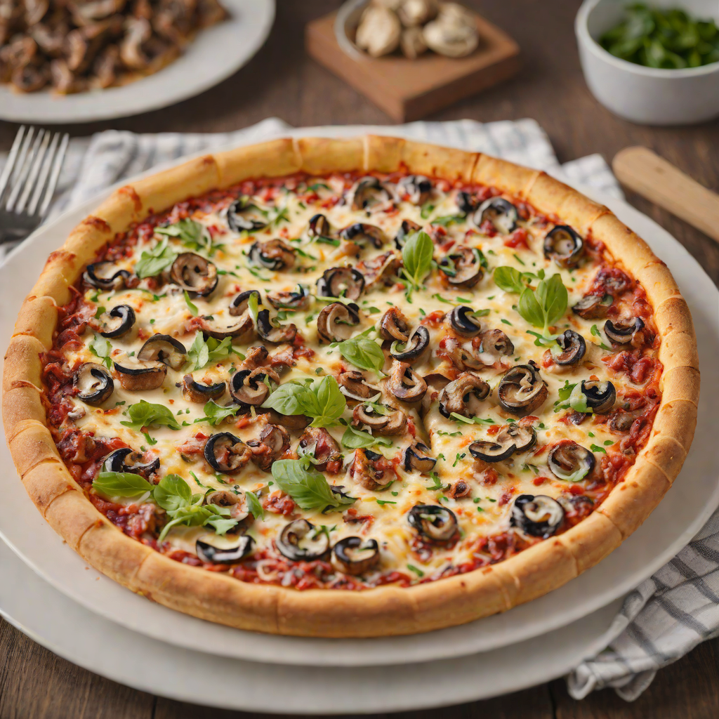 Deep-Dish Superior Pizza with Italian Sausage and Mushrooms