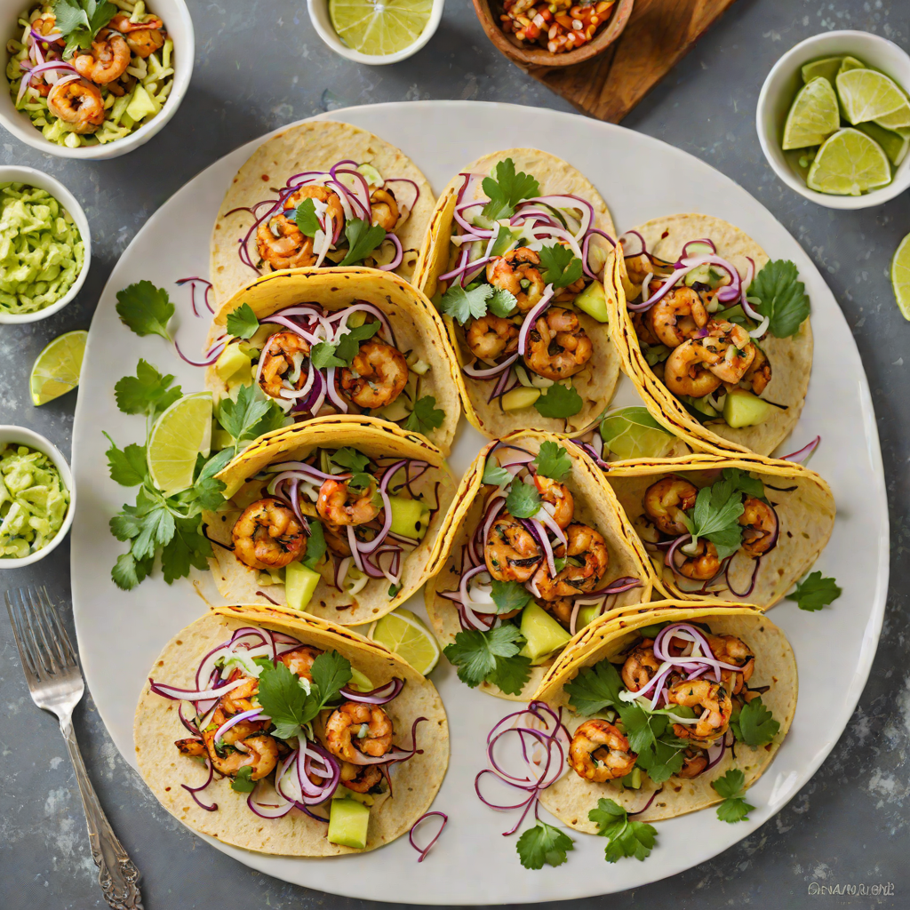 Grilled Pineapple and Blackened Shrimp Tacos with Cilantro Slaw