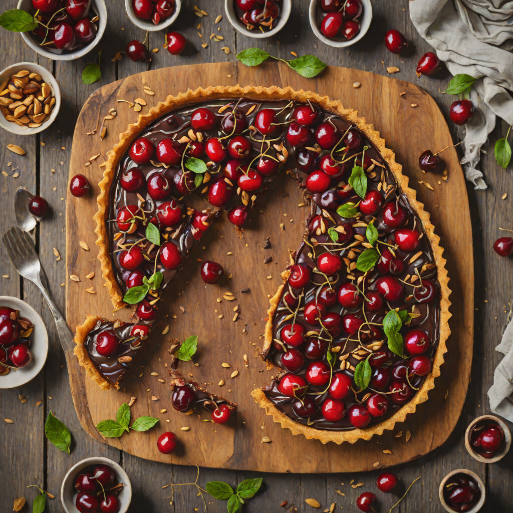 No-Bake Cherry Almond Chocolate Tart