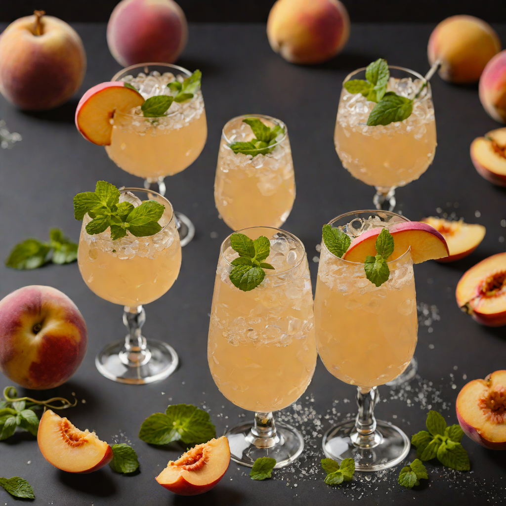Sparkling Ginger-Peach Fizz with Mint