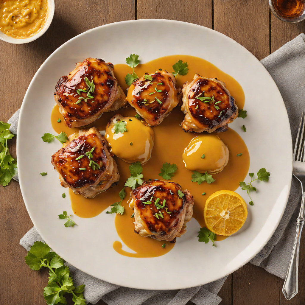 Baked Honey-Glazed Chicken Thighs with Sweet Pumpkin Puree