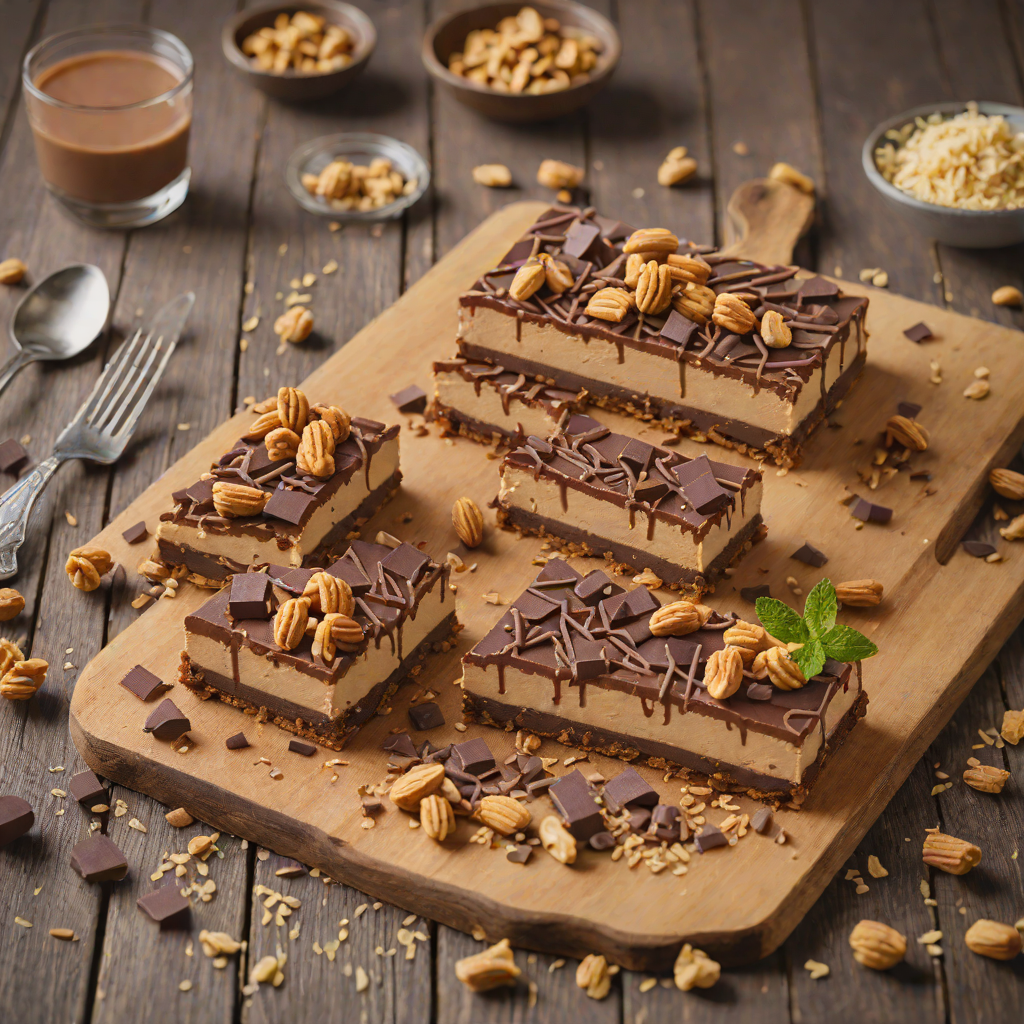No-Bake Chocolate Peanut Butter Bar Cheesecake