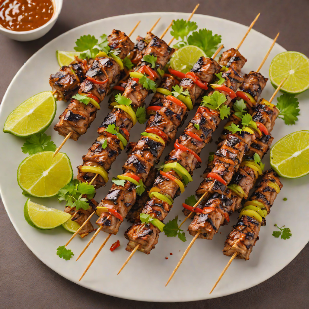 Half-Spiced Caribbean Jerk Pork Skewers