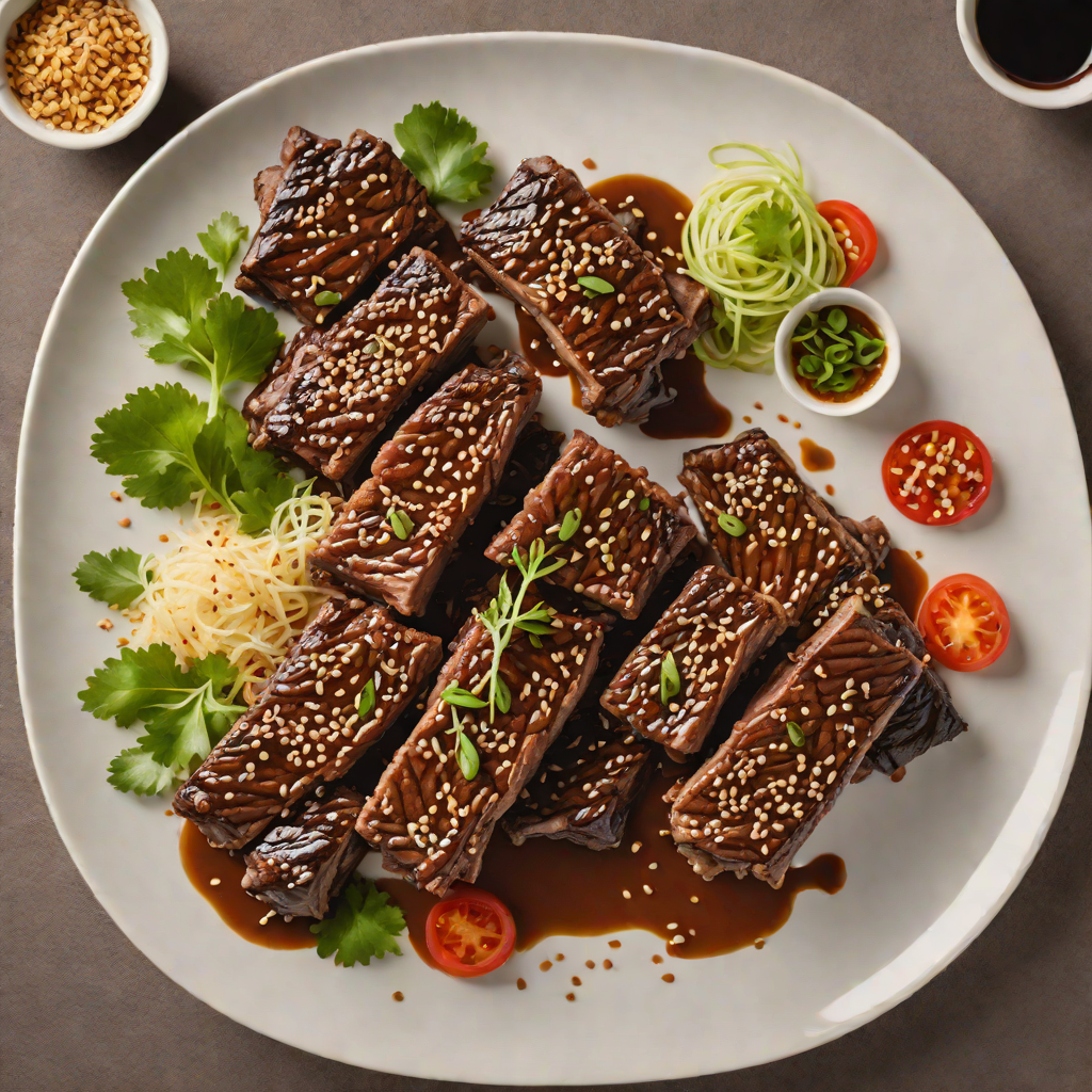 Korean-Style Grilled Beef Short Ribs with Sesame Soy Marinade