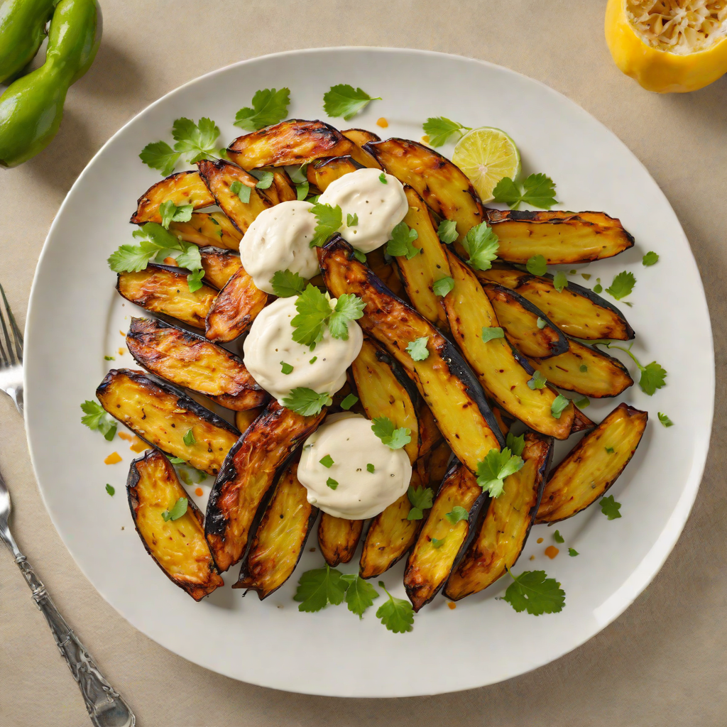 Pan-Fried Plantains with Garlic-Lime Sauce
