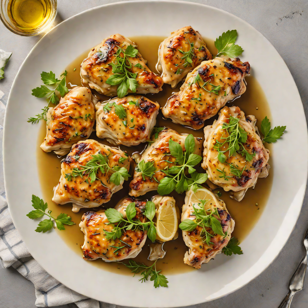 Sautéed Garlic Chicken Thighs with Herb-Infused Olive Oil