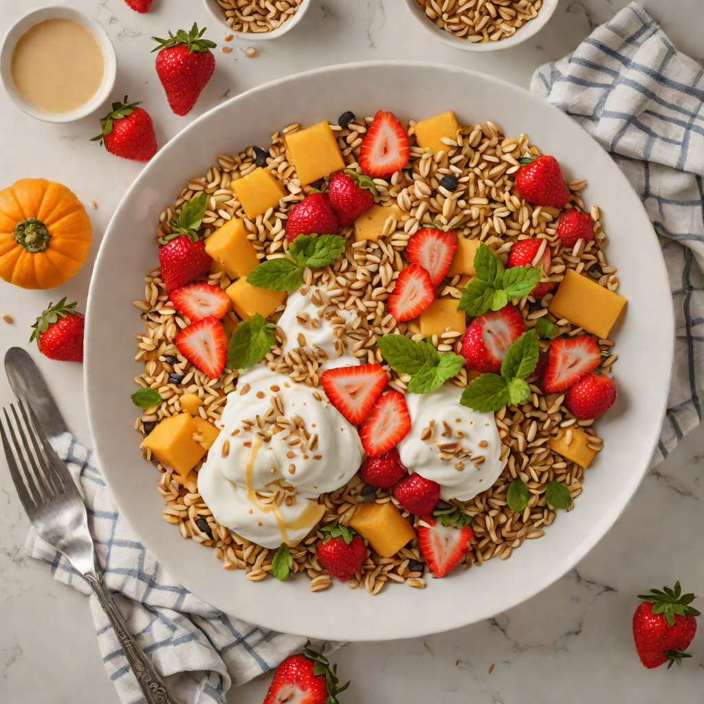 Pumpkin Spice and Strawberry Oat Breakfast Bowl