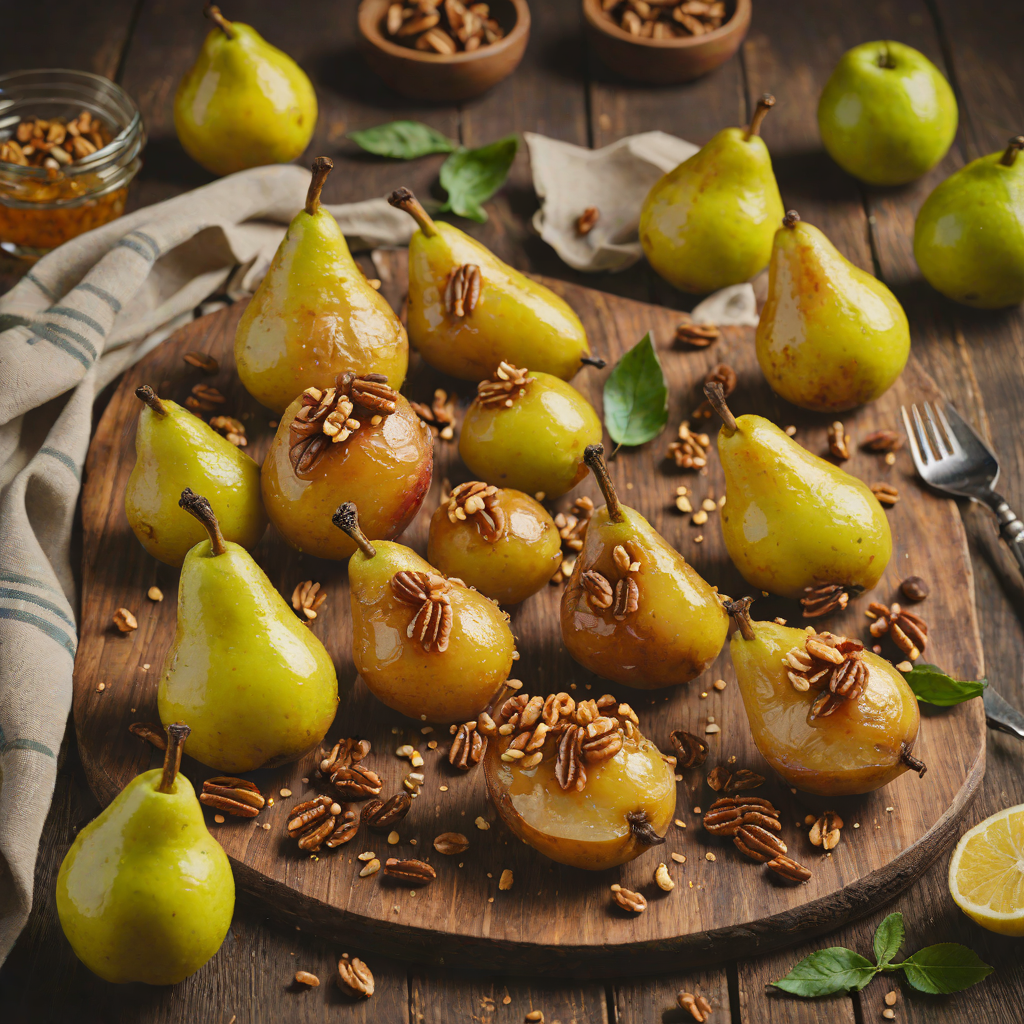 Oven-Roasted Honey Glazed Pears with Walnuts