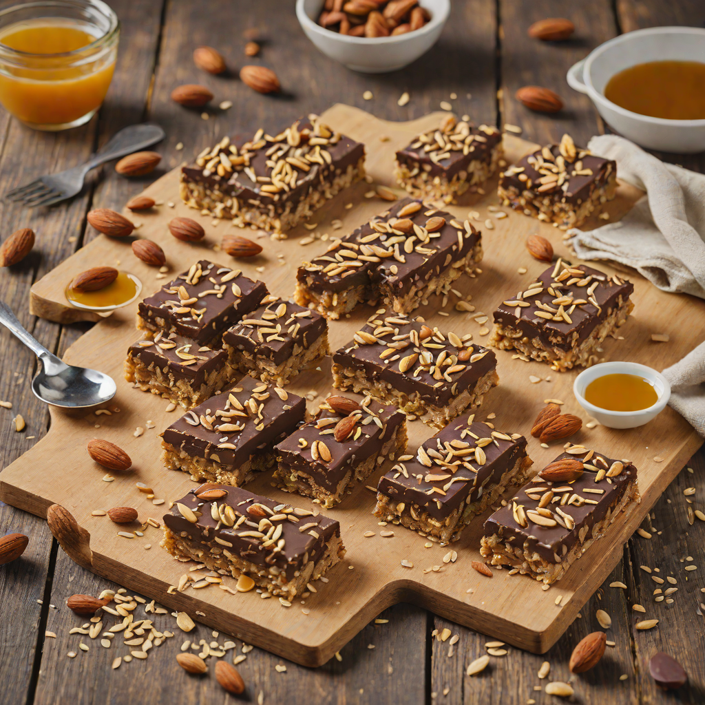 No-Bake Chocolate Oat Bars with Honey and Almonds